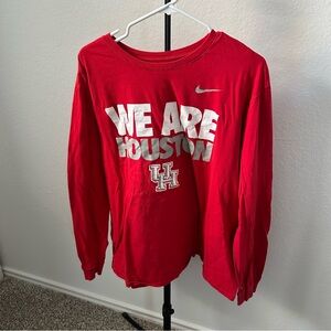 🌿 Nike Red 'We Are Houston' Long Sleeve Tee